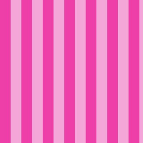 Vertical Awning Stripe Pattern - Flirty Magenta and Lavender Rose