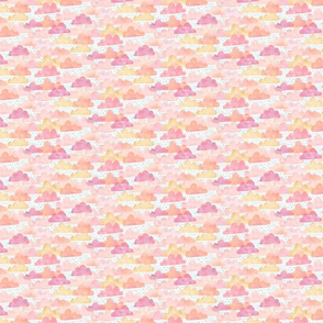 Watercolor Cotton Candy Clouds and Raindrops - micro
