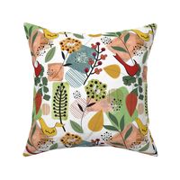 Scandi Flower Valley- Mixed colors on White 