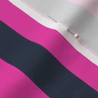 Large Vertical Awning Stripe Pattern - Flirty Magenta and Medium Charcoal