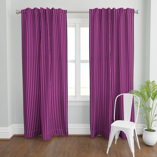 Vertical Awning Stripe Pattern - Flirty Magenta and Medium Charcoal