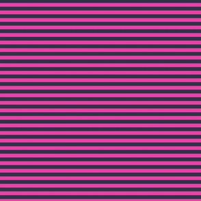 Small Horizontal Bengal Stripe Pattern - Flirty Magenta and Medium Charcoal
