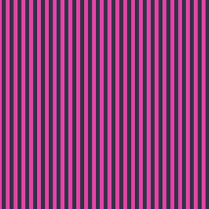 Small Vertical Bengal Stripe Pattern - Flirty Magenta and Medium Charcoal