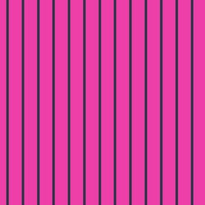Vertical Pin Stripe Pattern - Flirty Magenta and Medium Charcoal