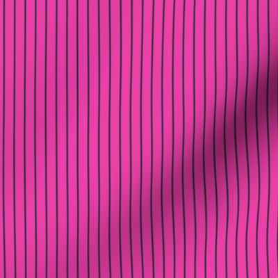 Small Vertical Pin Stripe Pattern - Flirty Magenta and Medium Charcoal