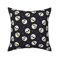 Ditsy Halloween Stars & Skulls, dark, Large