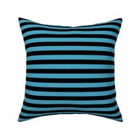Horizontal Awning Stripe Pattern - Blueberry Sorbet and Black