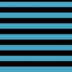 Horizontal Awning Stripe Pattern - Blueberry Sorbet and Black