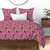 Oh Yes Toucan Tropical Bird Print with Puns on Pink