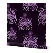 octopus verrucosus purple on black - medium