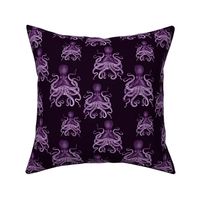 octopus verrucosus purple on black - medium