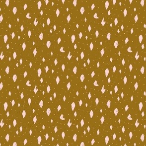 Light pink speckles on Golden khaki Small scale