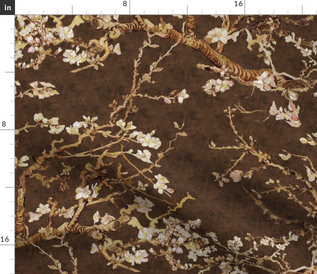 Almond Blossoms ~ Van Gogh ~ Brushed Brown 