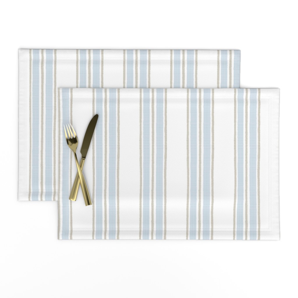 Erin Tan Blue on White Anderson Stripe