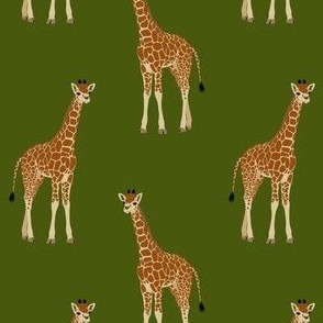 Giraffe on green