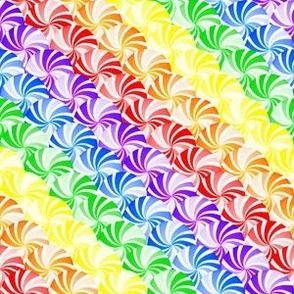 Rainbow Peppermint Candies - Swirl Diagonal