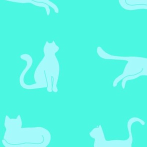 Tone on Tone Cats Large Aqua