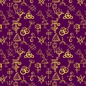 Witchcraft and magic bright colorfull seamless pattern design