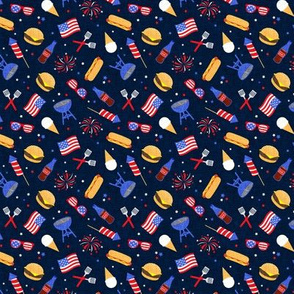 (micro scale) Cookout - Memorial Day/July 4th USA - navy - C21