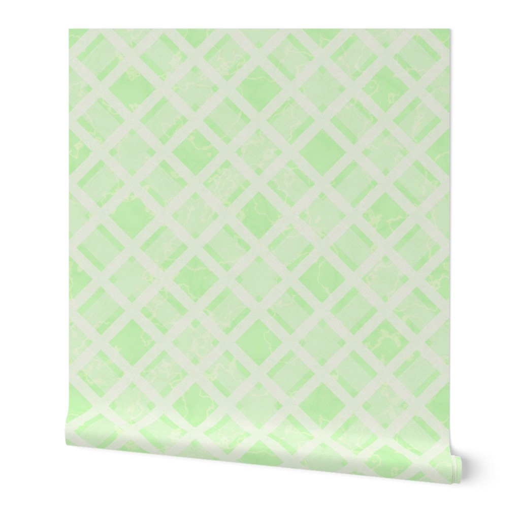 White Trellis on Lime Green Marble