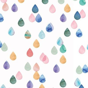Watercolor raindrops