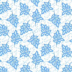 Boho tossed leaves blue and white by Jac Slade