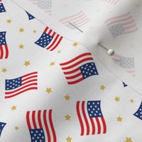 American Flag - USA -  stars & flags - white  - C21