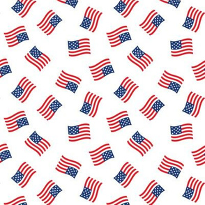 American Flag - USA -  flags - white  - C21