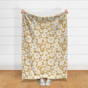 Camilla Vintage Floral Mustard - large scale