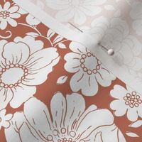 Camilla Vintage Floral Rust - medium scale