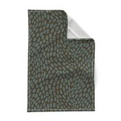 rhythmic dots blender print green on brown // medium scale