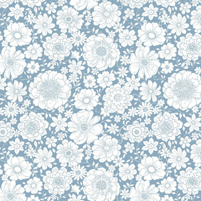 Camilla Vintage Floral Sky - medium scale