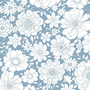 Camilla Vintage Floral Sky - large scale