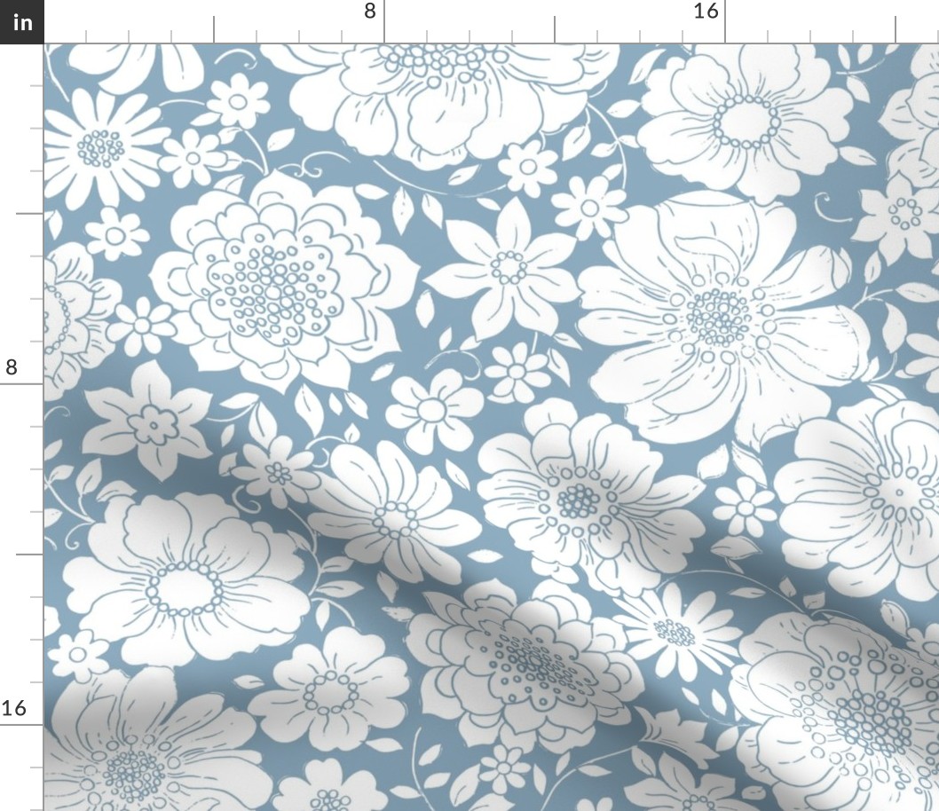 Camilla Vintage Floral Sky - large scale