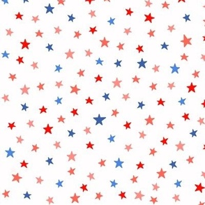 Fourth of July stars on white