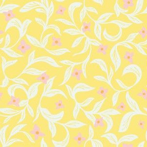 Floral Twist Lemon yellow by Jac Slade