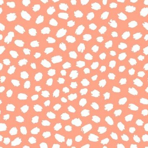 Coral Orange painted polka dots by Jac Slade