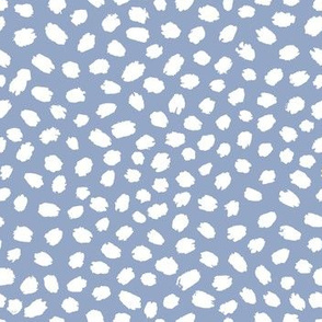 Deep Cornflower blue painted polka dots by Jac Slade