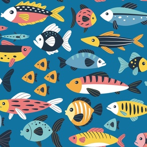 Swimming fish pattern