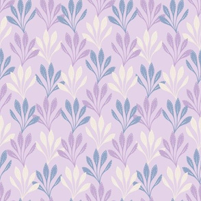 Palms fronds lilac blues by Jac Slade