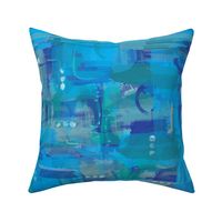 Blues Geometrics cut sew pillow/placemats