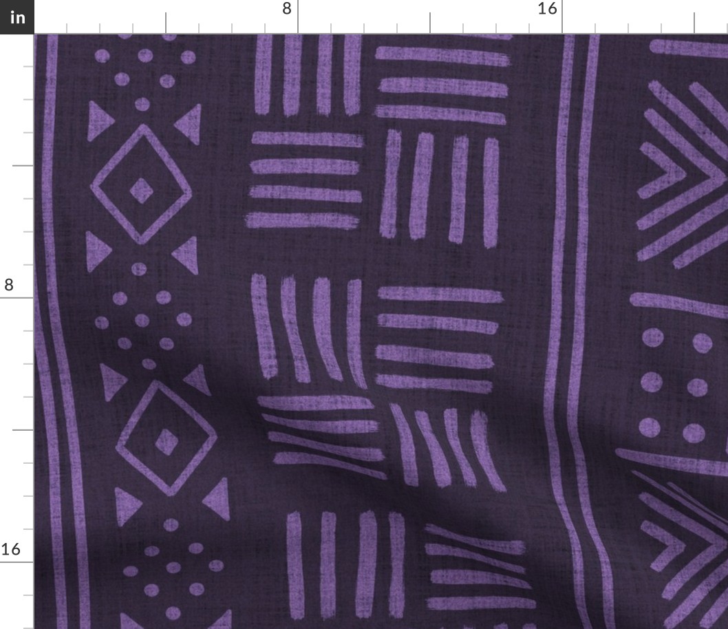 Royal Purple Mudcloth Geometric Motifs 1 - jumbo