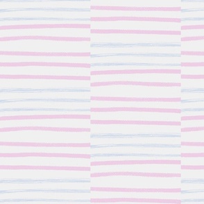 Pink, blue, white horizontal stripes