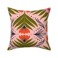 Jumbo Art Deco Florals on Pink