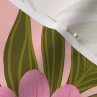 Jumbo Art Deco Florals on Pink