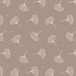 Simple Flowers Tan on Brown