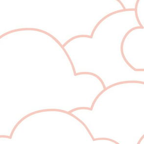 Clouds - Jumbo Size with Soft Pink and White