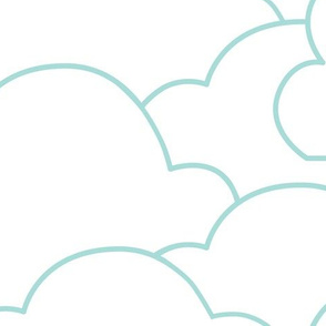 Clouds - Jumbo Size with Teal and White