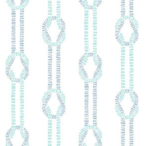 nautical rope knots - square knot - coastal (blue and aqua) - LAD21