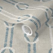 nautical rope knots - square knot - coastal (white/blue on stone) - LAD21